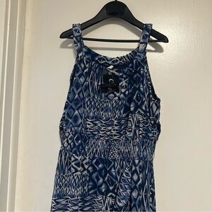 Source Unknown Blue and White Patterned Dress